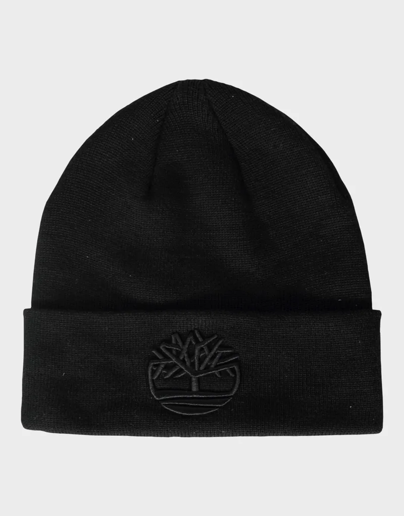 TIMBERLAND Tonal 3D Embroidery Beanie BLACK TB0A2PJR0011. OS