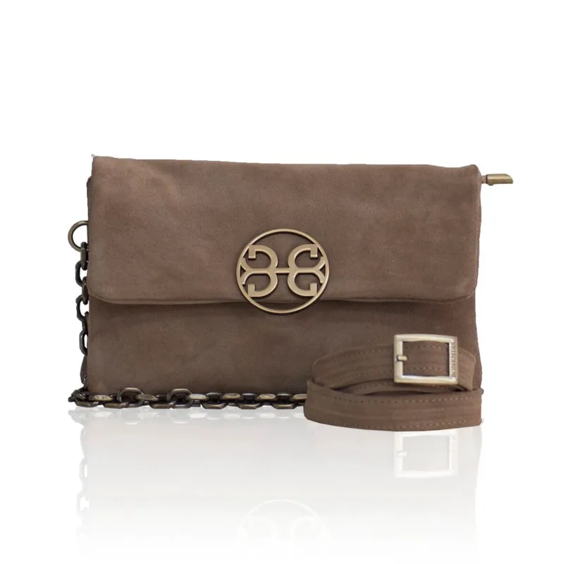 Bonendis Clelia Mini Δερμάτινη Suede Τσάντα ώμου Mocca Μόκα