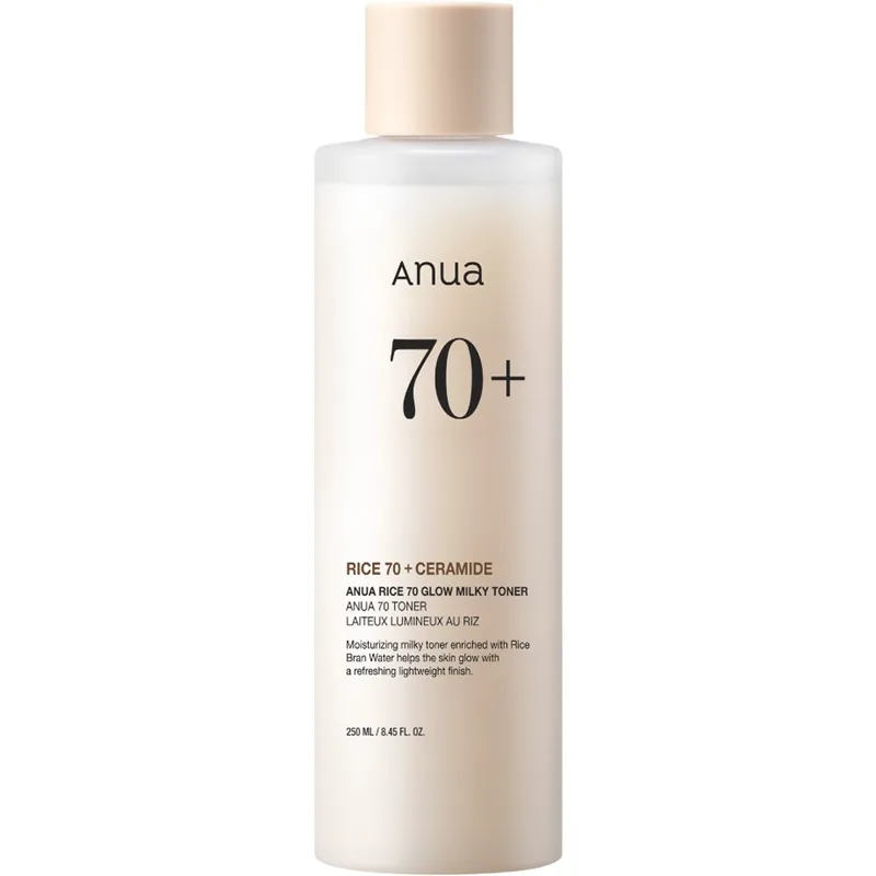 Anua Rice 70 Glow Milky Toner Ενυδατική Γαλακτώδης Τονωτική Λοσιόν με Νερό Ρυζιού & Νιασιναμίδη 250ml