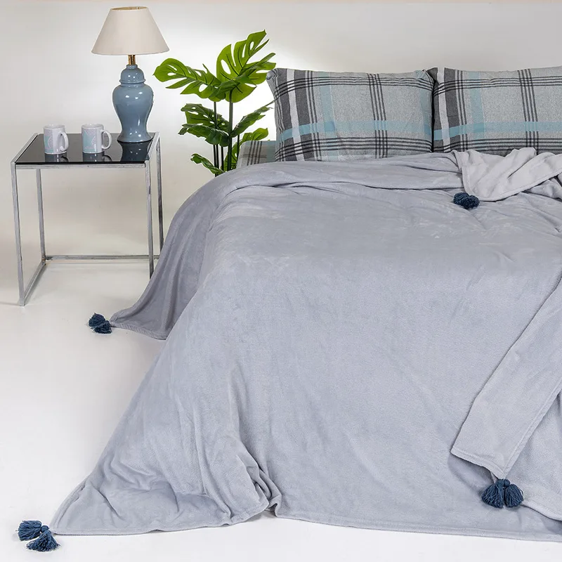 Κουβέρτα Fleece Υπέρδιπλη 220X240 Melinen Berlin Light Grey (220x240)