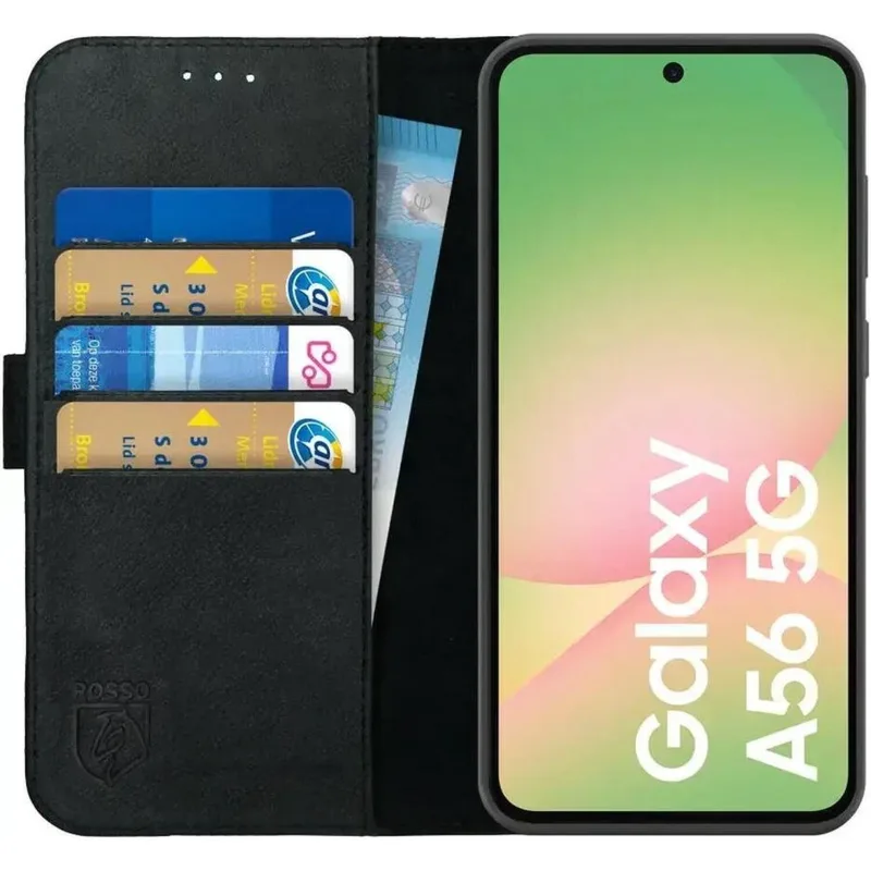 Θήκη Samsung Galaxy A56 Κόκκινο Deluxe Δερμάτινο Πορτοφόλι - Black (8719246472770)