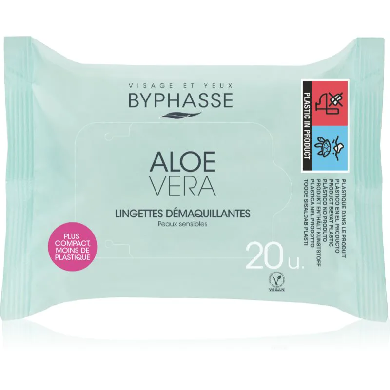 BYPHASSE Aloe Vera μαντηλάκια για ντεμακιγιάζ 20 τμχ