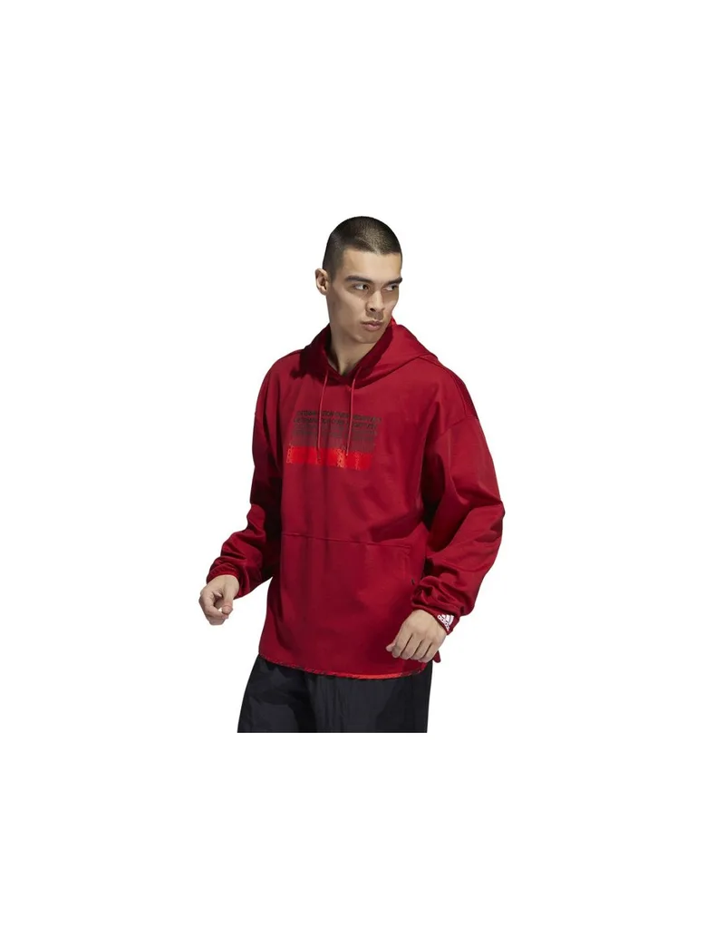 Adidas Ανδρικό Φούτερ με Κουκούλα και Τσέπες Κόκκινο HI5825