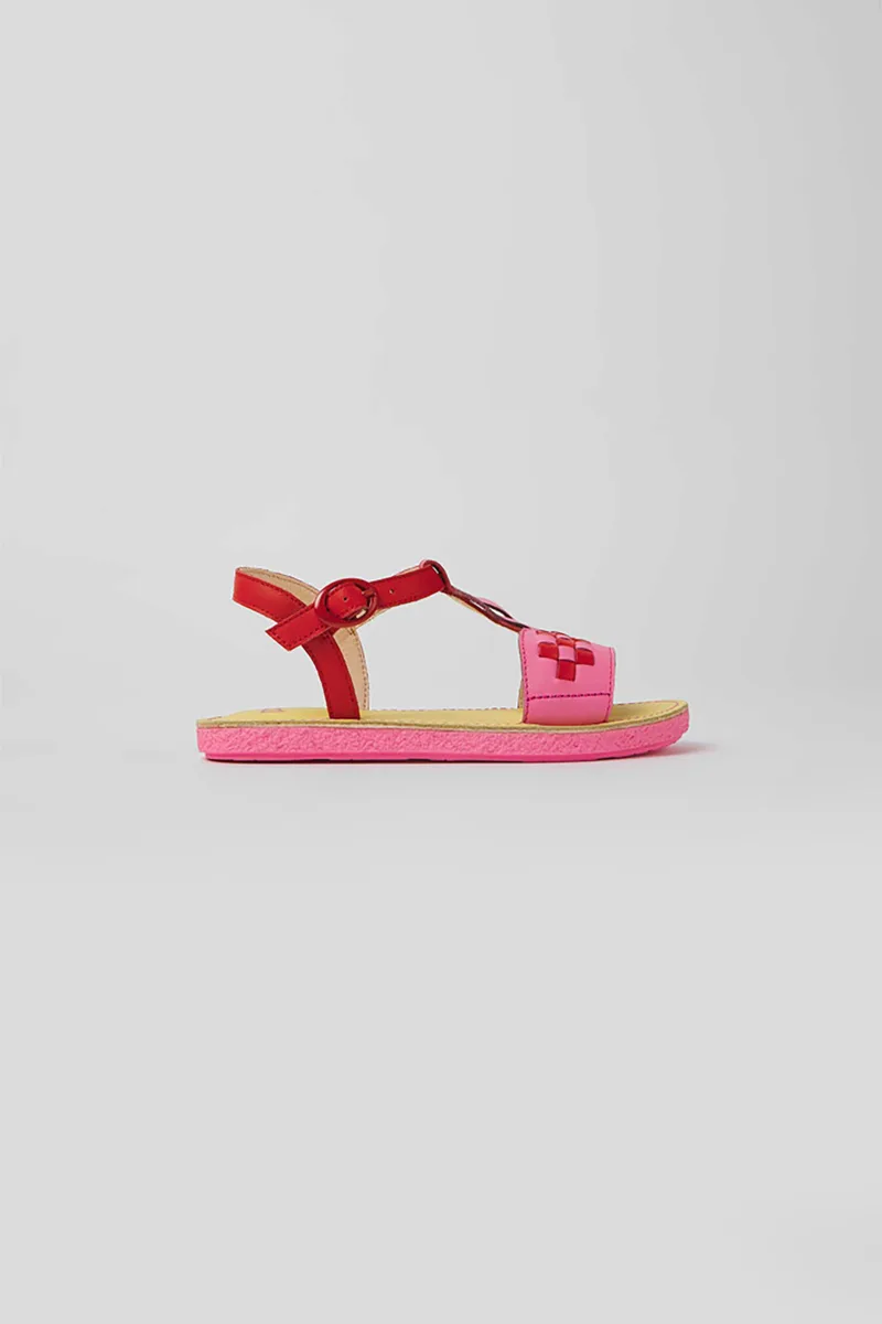 Camper βρεφικά δερμάτινα πέδιλα colorblocked "Miko Twins" (26-27) - K800535-001 Κόκκινο
