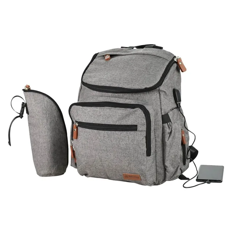 Τσάντα Αλλαξιέρα Πλάτης Bebe Stars με USB Grey 590-186