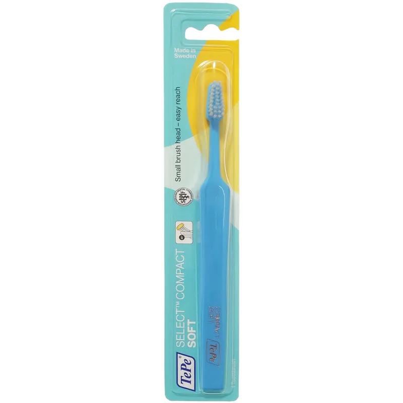 TePe Select Compact Soft Toothbrush Μαλακή Οδοντόβουρτσα με Μικρή Κεφαλή για Αποτελεσματικό Καθαρισμό 1 Τεμάχιο - Γαλάζιο
