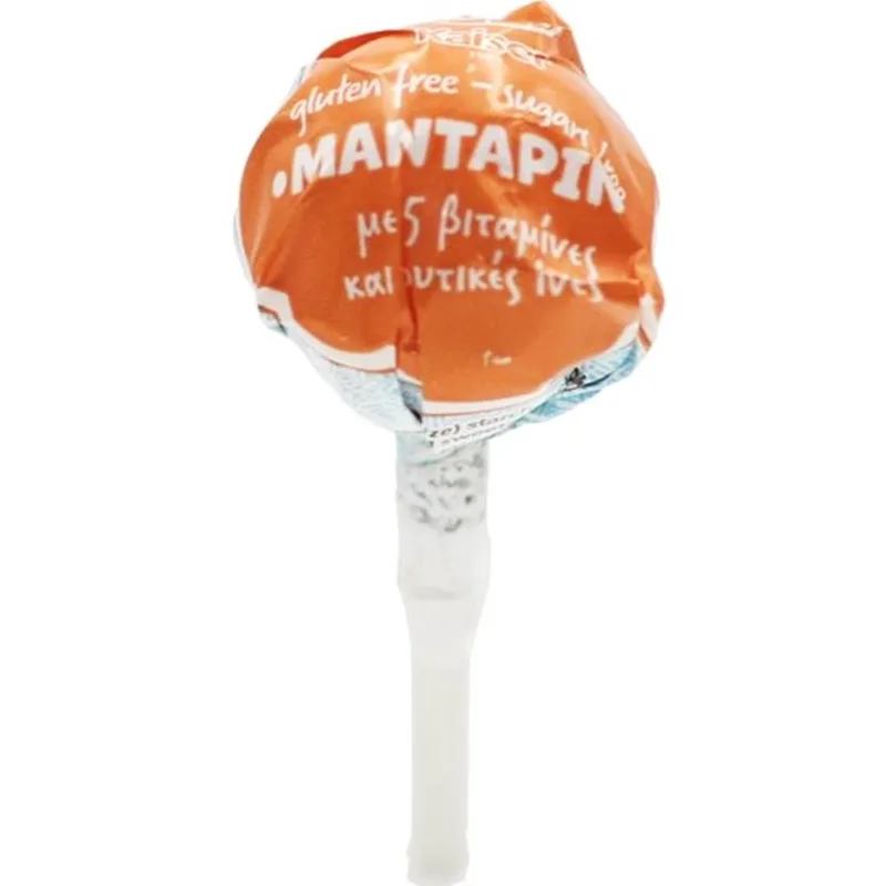 Kaiser Lollipop with Vitamins & Natural Fibers Γλειφιτζούρι με Βιταμίνες & Φυτικές Ίνες με Πλούσια Γεύση 1 Τεμάχιο - Μανταρίνι