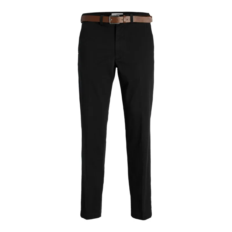 Ελαστικό demi saison chino παντελόνι,"Stollie Franco Belt" by Jack & Jones - ΜΑΥΡΟ