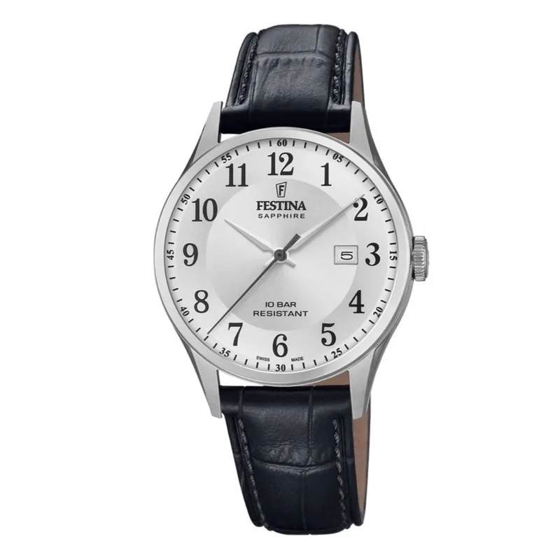 FESTINA Black Leather Strap F20007/1