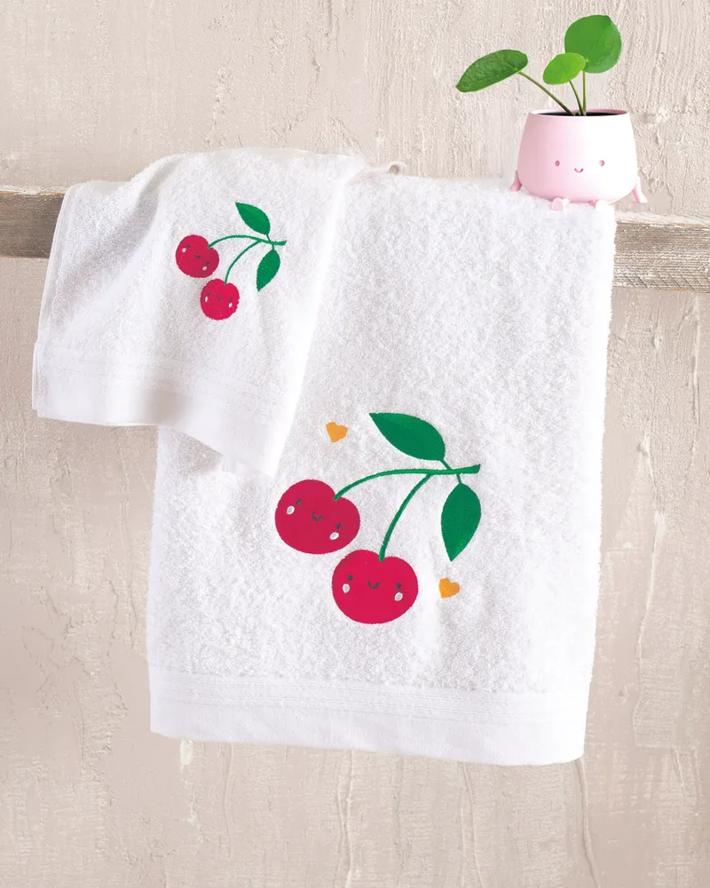 Σετ Παιδικές Πετσέτες 2 Τεμαχίων Rythmos Cherries 30x5070x140