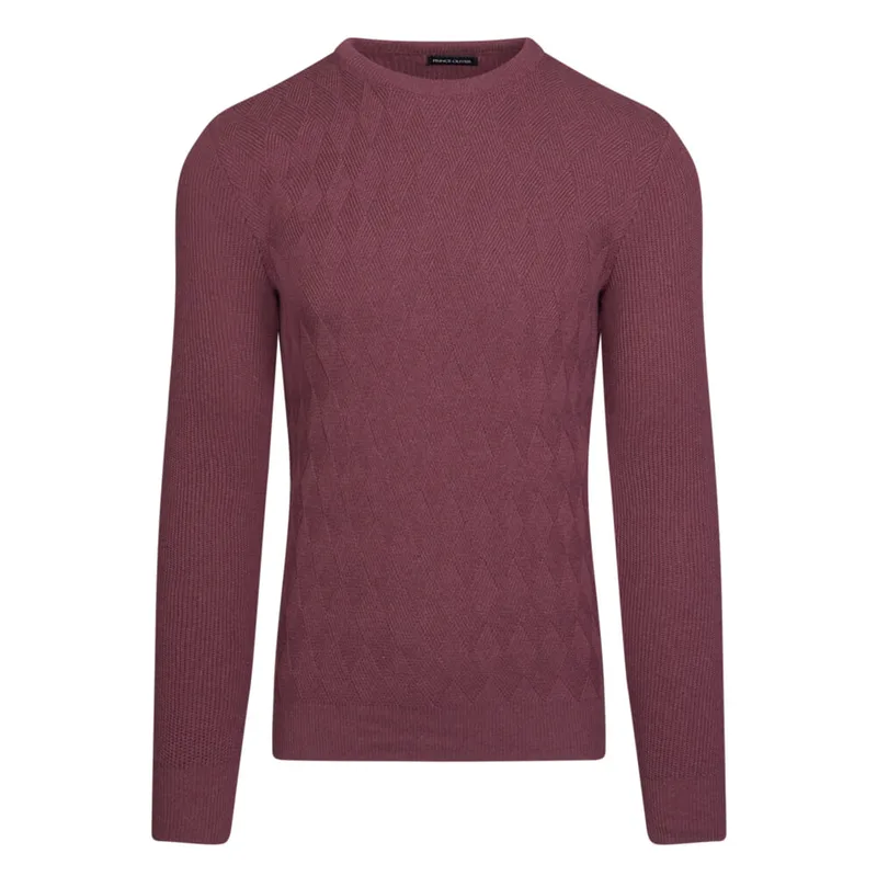 Πουλόβερ Μπορντώ Round Neck (Modern Fit)