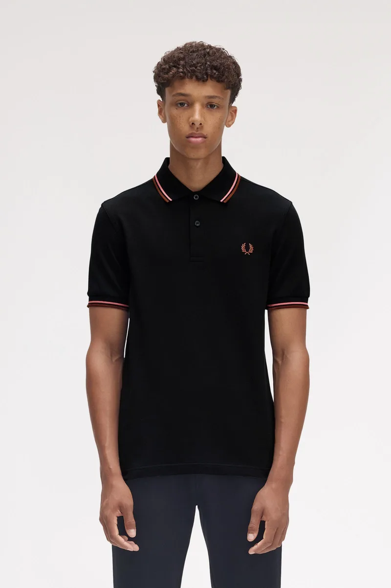 Fred Perry Ανδρική Μπλούζα Twin Tipped Polo M3600-Y67 Μαύρο