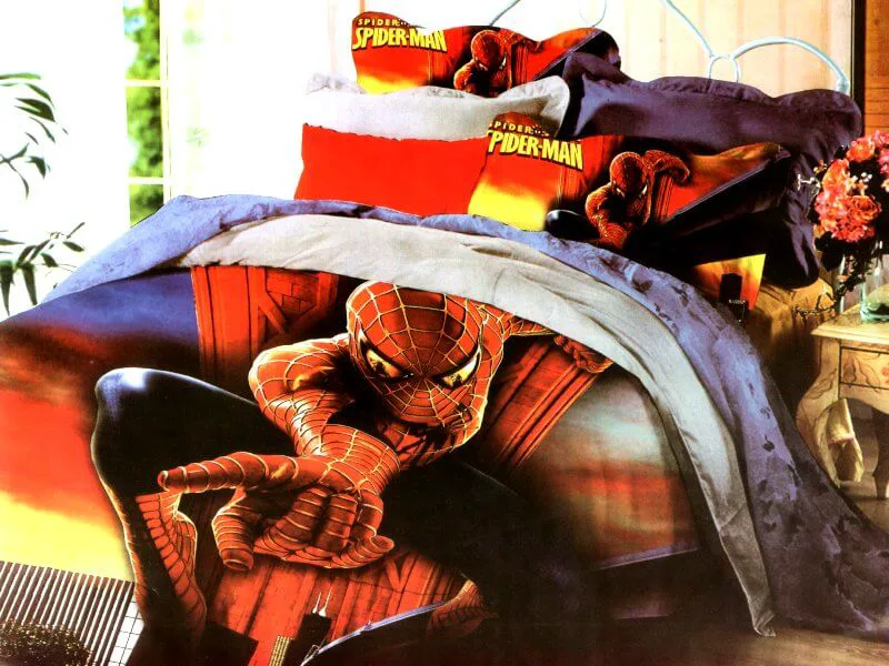 Παιδικό Κουβερλί Σετ Πολύχρωμο Microfiber Spiderman Γαρύφαλλο 140x200