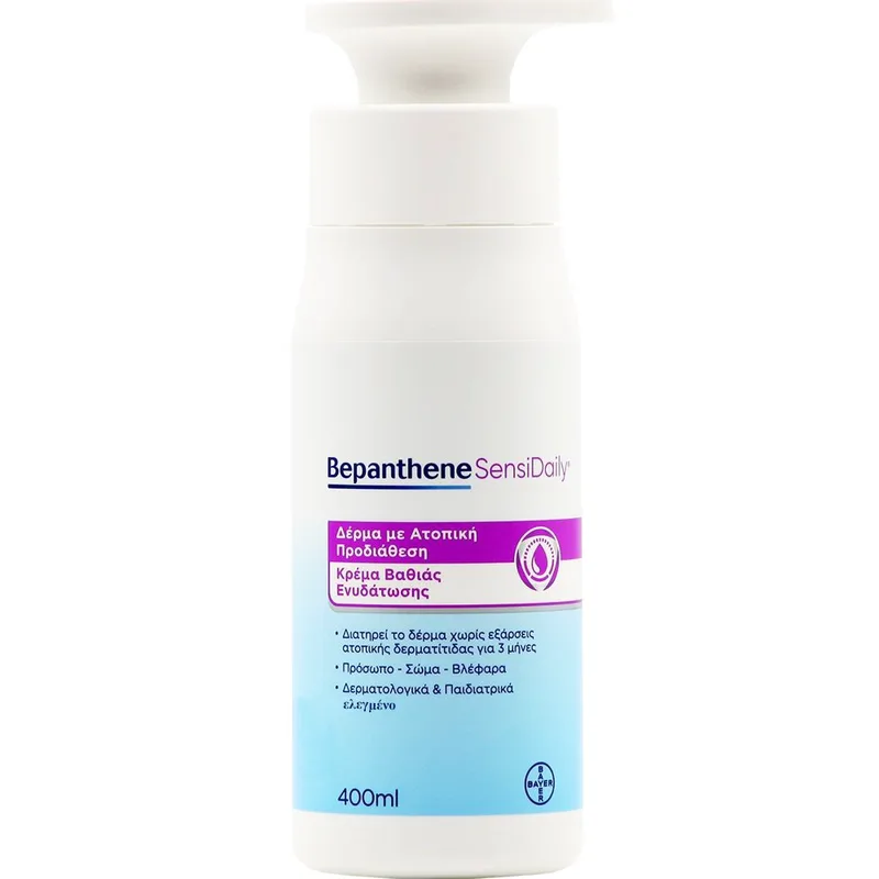 Bepanthene SensiDaily Cream Μαλακτική Κρέμα για Πρόσωπο & Σώμα, Ιδανική για Δέρμα με Ατοπική Προδιάθεση 400ml