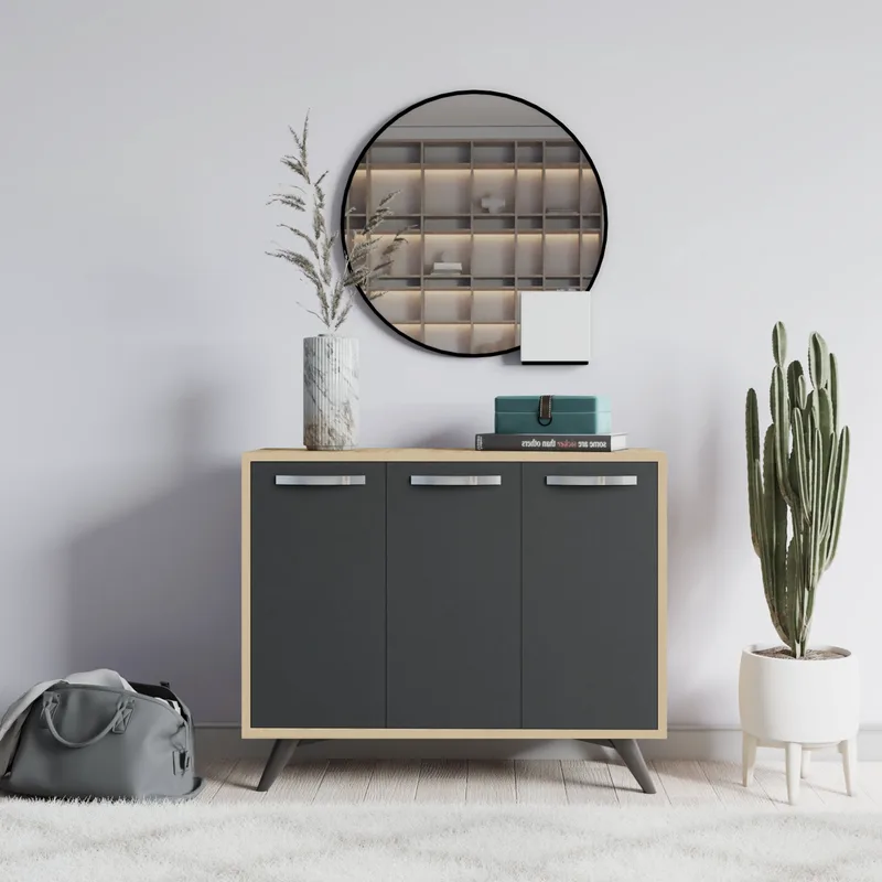 Ντουλάπι Πολλαπλών Χρήσεων Piffa - Oak, Anthracite 811Mdd4145 (100x82x35)