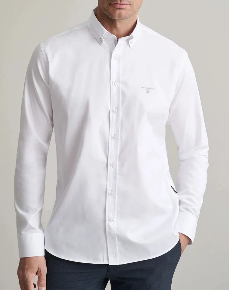 NAVY&GREEN ΠΟΥΚΑΜΙΣΟ COMFORT FIT 24NG.BX220/1B.3-CLEAR WHITE White