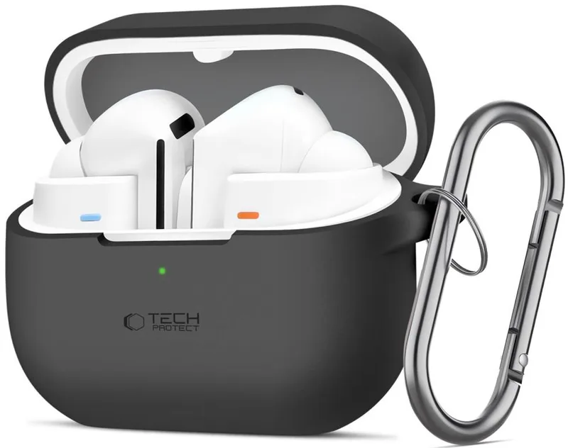 Θήκη Samsung Galaxy Buds 3 / 3 Pro Tech-Protect Silicone Hook Σιλικόνης - Black (5906302313723)