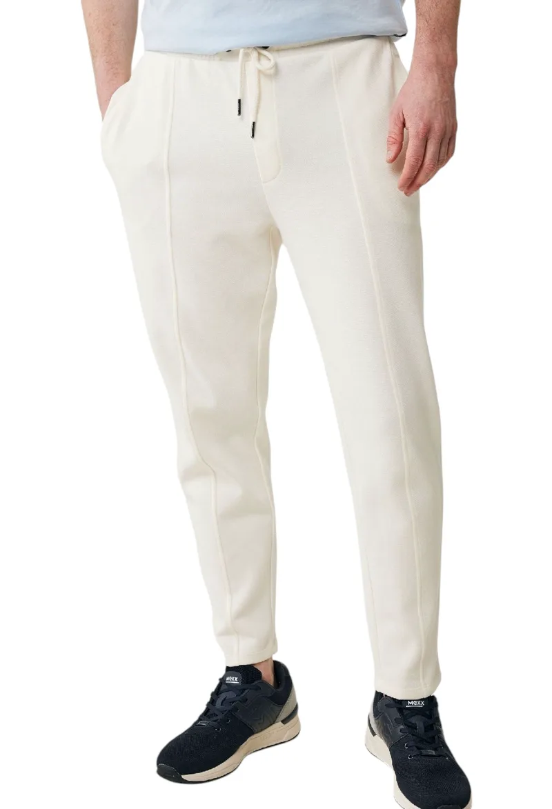 Παντελόνι Υφασμάτινο Mexx Tapered pique scuba pants MF007005041M-Off White Ανδρικό