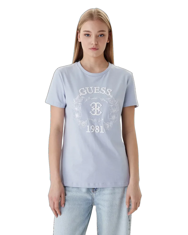 Guess Γυναικείο T-Shirt Maddalena V6RI12J1314-G7HP Γαλάζιο