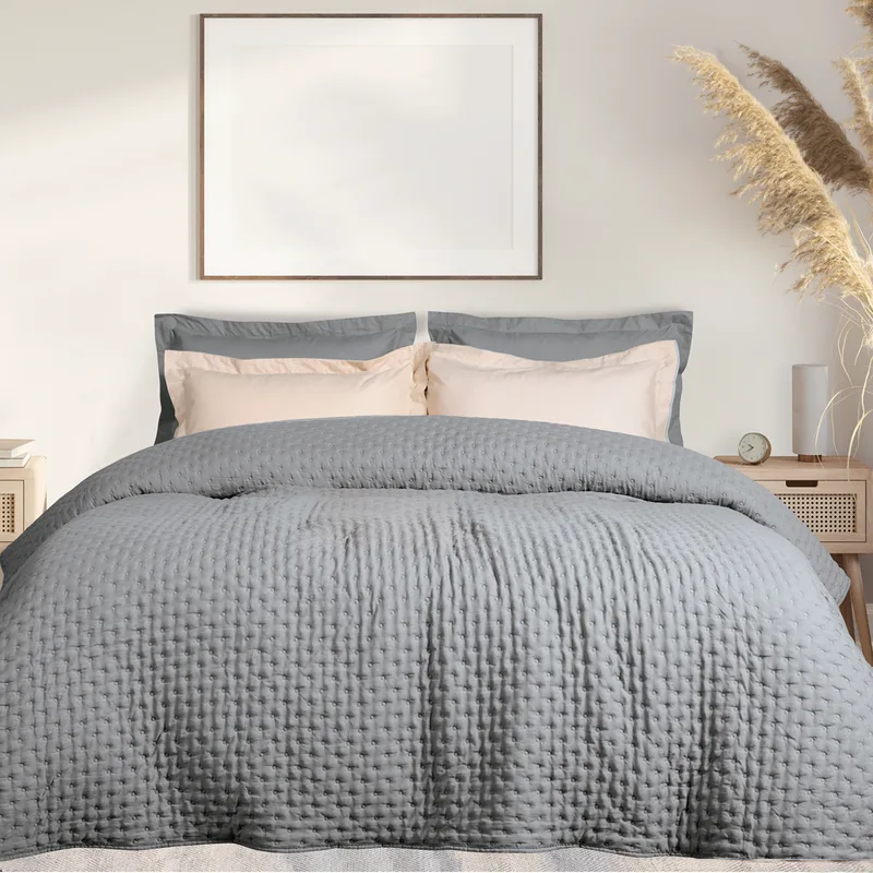 Κουβερλί Microfibre Υπέρδιπλο 220x240εκ. Happy 9630 Γκρι Das Home (Ύφασμα: Microfiber, Χρώμα: Γκρι, Μέγεθος: Υπέρδιπλα) - Das Home - 402080209630