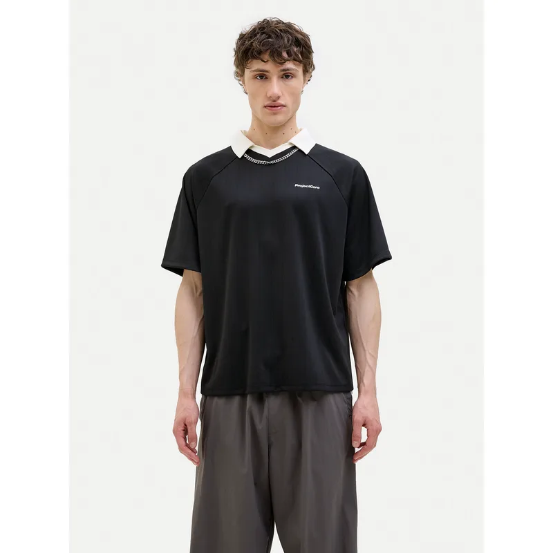 Jack & Jones Polo Lido 12276758 Μαύρο Loose Fit