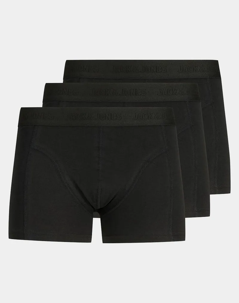 JACK&JONES ΜΠΟΞΕΡ JACWAISTBAND TRUNKS 3 PACK NOOS 12127816-BLACK TotalBlack