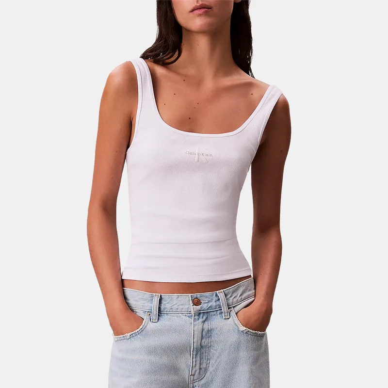 Calvin Klein Monogram Scoop Γυναικείο Αμάνικο T-Shirt (9000271139_1726)