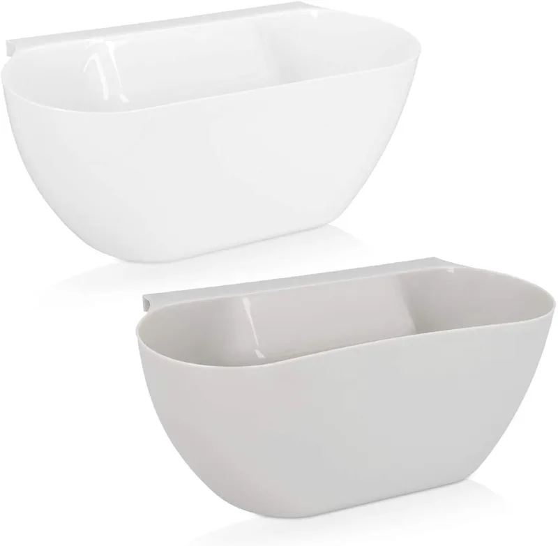 Navaris Hanging Kitchen Waste Bins - Κάδοι Απορριμμάτων Κουζίνας - 2 Τεμάχια - White / Grey (46978.01)