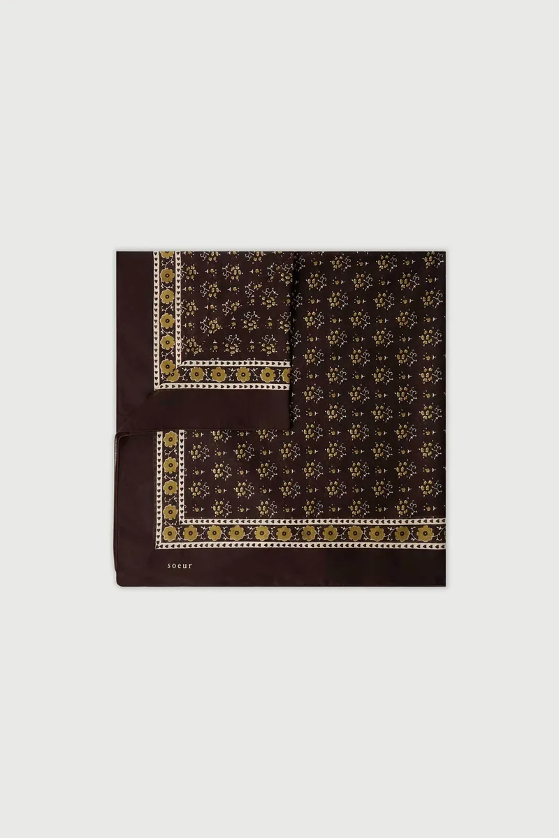 Soeur γυναικείο φουλάρι με all-over print "Classiq" - ECH1505FOULARDC Καφέ Σκούρο