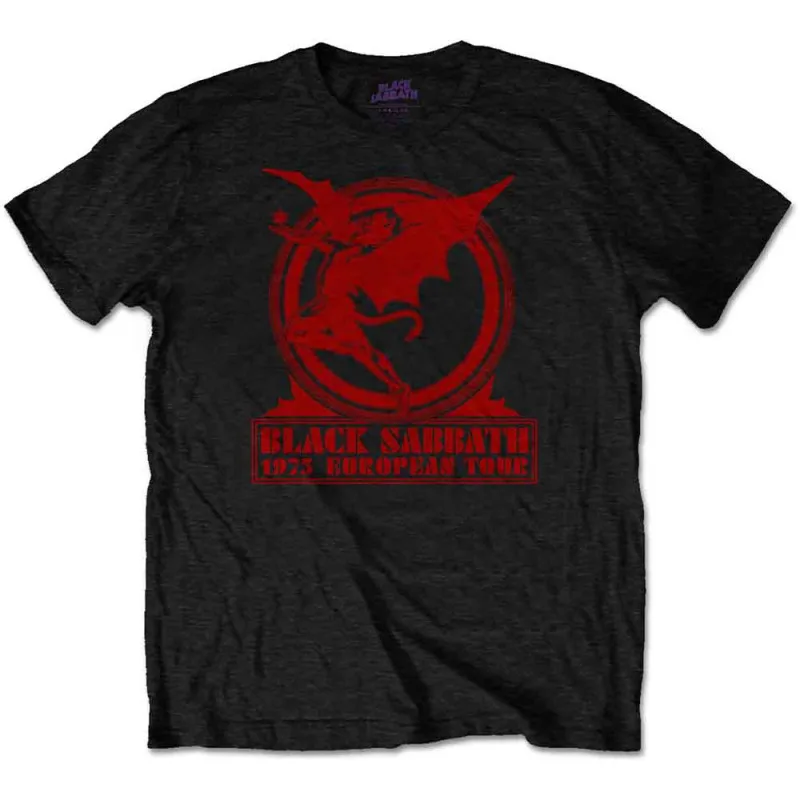 Black Sabbath "Europe 75 Tour" T-shirt,Licensed Merchandise - Black
