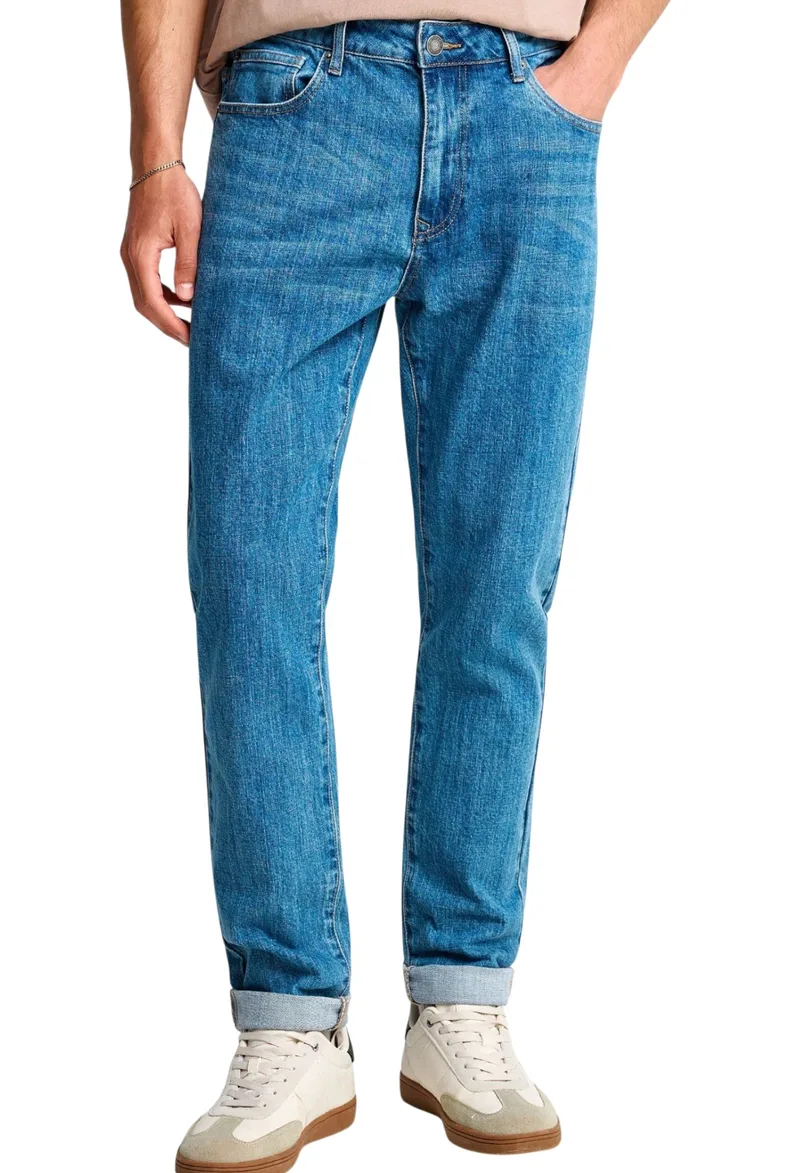 Παντελόνι Jean Funky Buddha Tapered Fit FBM013-073-02-MD BLUE Ανδρικό