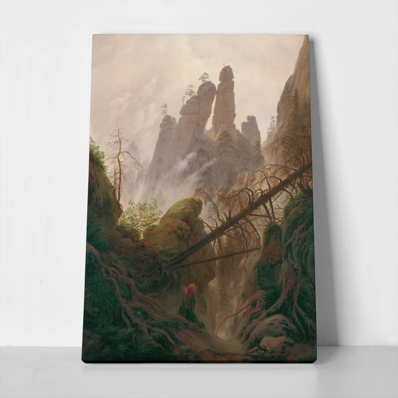 Πίνακας σε Καμβά CASPAR DAVID FRIEDRICH - ROCKY LANDSCAPE IN THE ELBE SANDSTONE MOUNTAINS