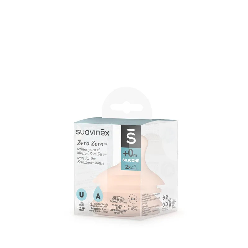 Θηλή Anti Colic Zero Προσαρμοσμένη Ροή +0μ 2τεμ Suavinex