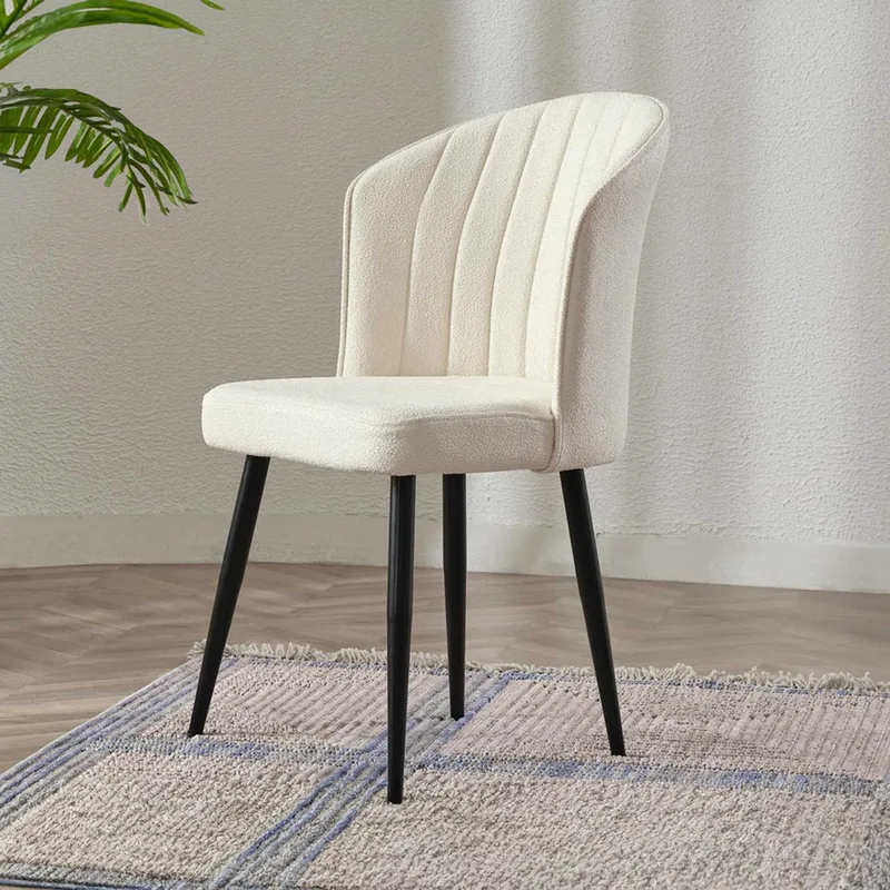 Σετ Καρέκλες (2 Τεμάχια) Rubi - Cream, Black 107Bck1173 52x85x42 cm