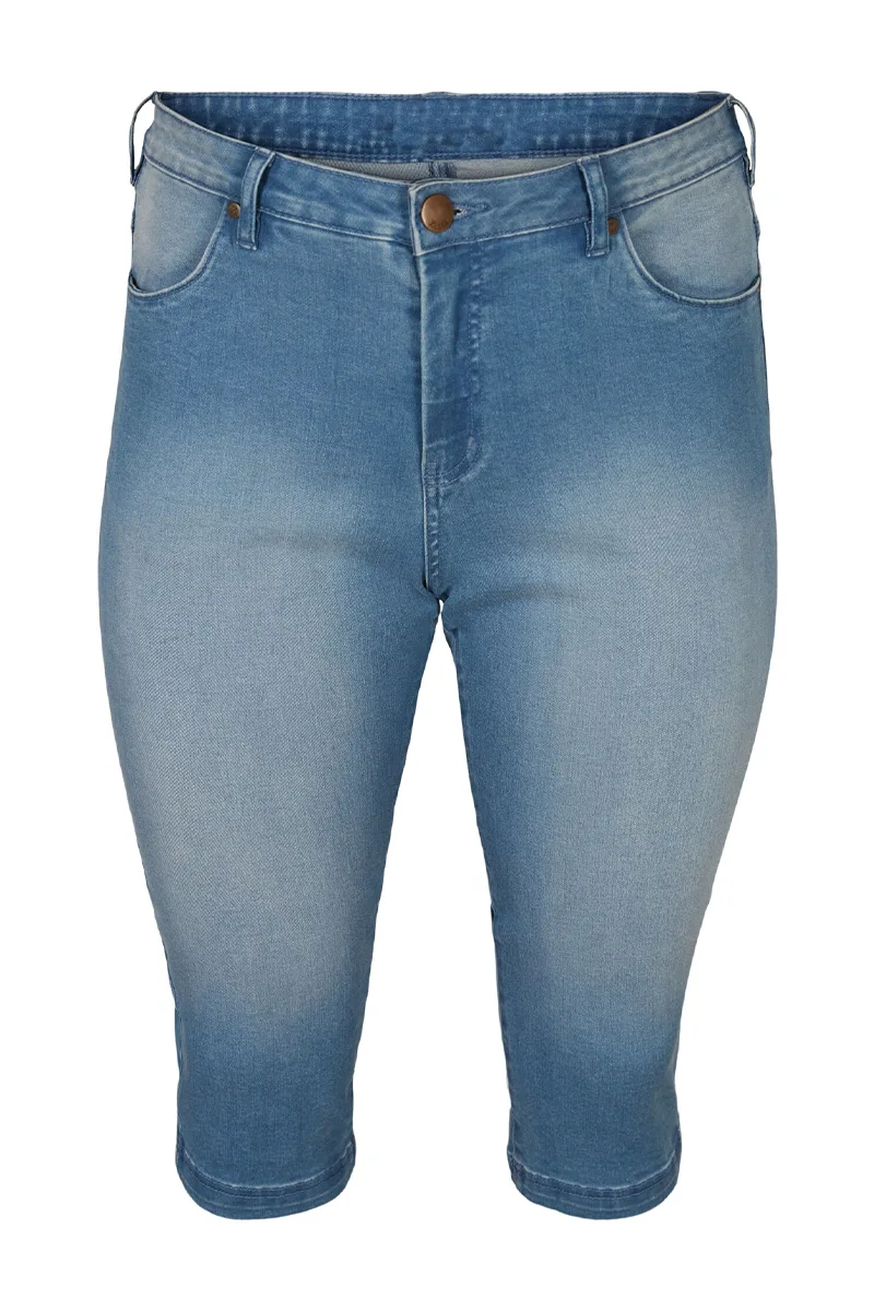Ψηλόμεσο κάπρι jean σε denim blue χρώμα