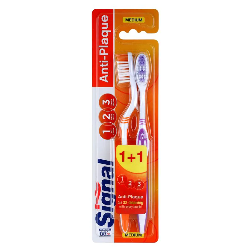 Signal Anti-Plaque οδοντόβουρτσες μέτρια 2 τεμ 2 τμχ