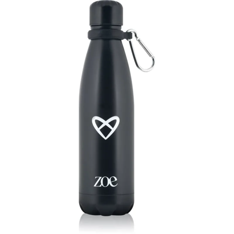 ZOE Heart Logo Stainless Steel Bottle μπουκάλι νερού από ανοξείδωτο ατσάλι χρώμα Black 500 ml
