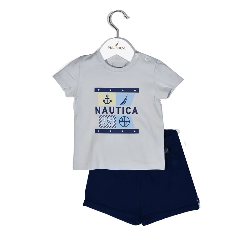 Βρεφικά Ρούχα (Σετ 2τμχ) Nautica Grey - Navy 68 CM (3-6M) 68 CM (3-6M)