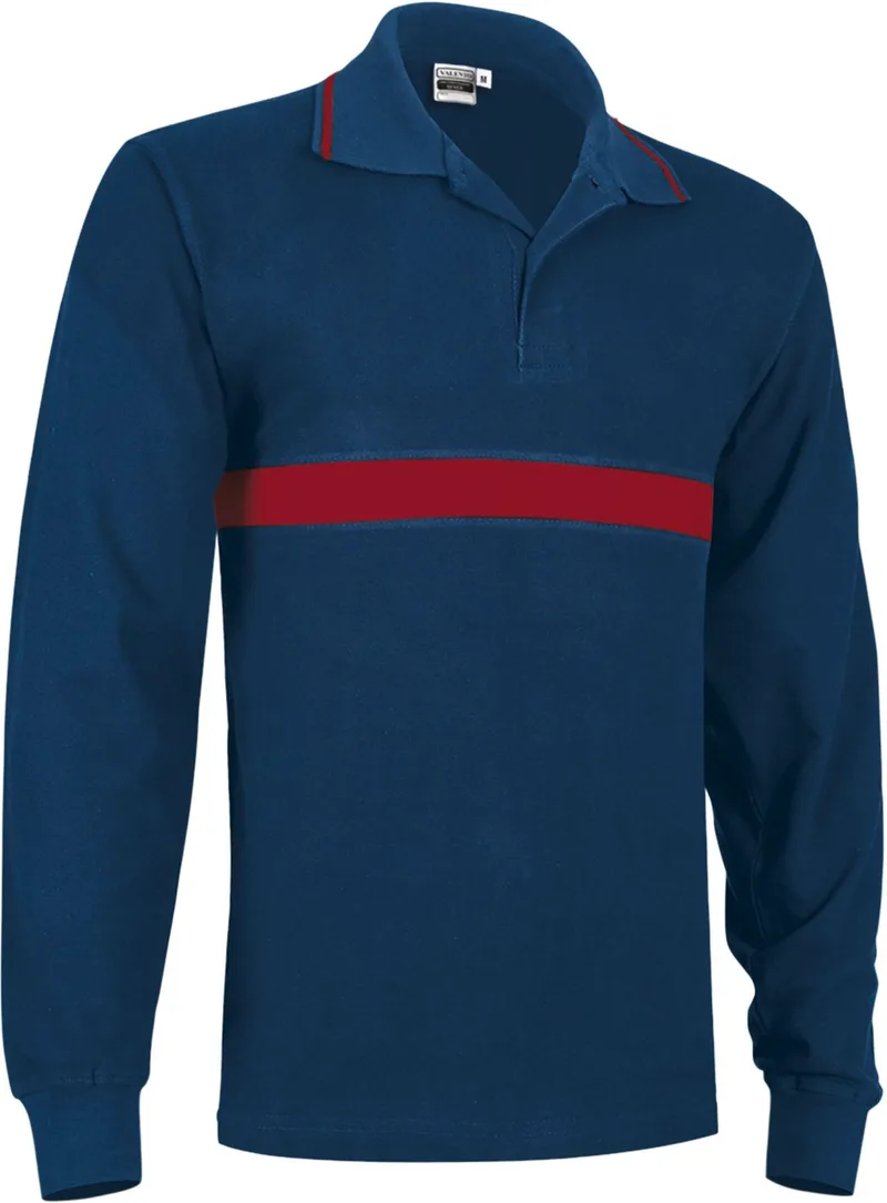 Μακρυμάνικο Polo Shirt SERVER Valento POVASELMR Orion Navy Blue-Lotto Red
