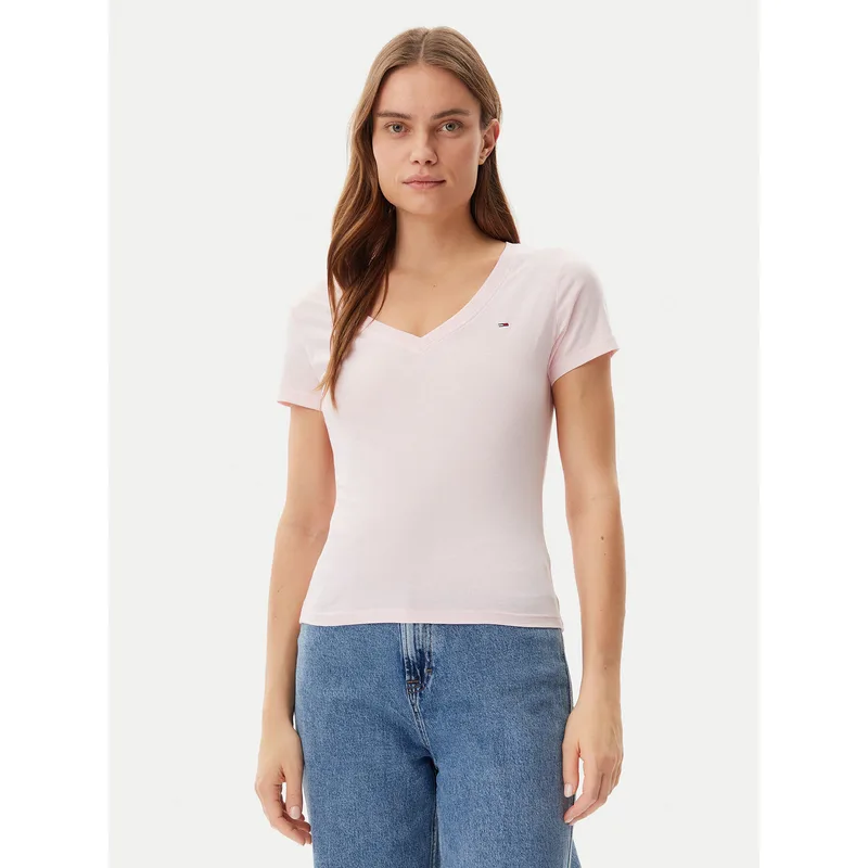 Tommy Jeans T-Shirt DW0DW20458 Ροζ Slim Fit