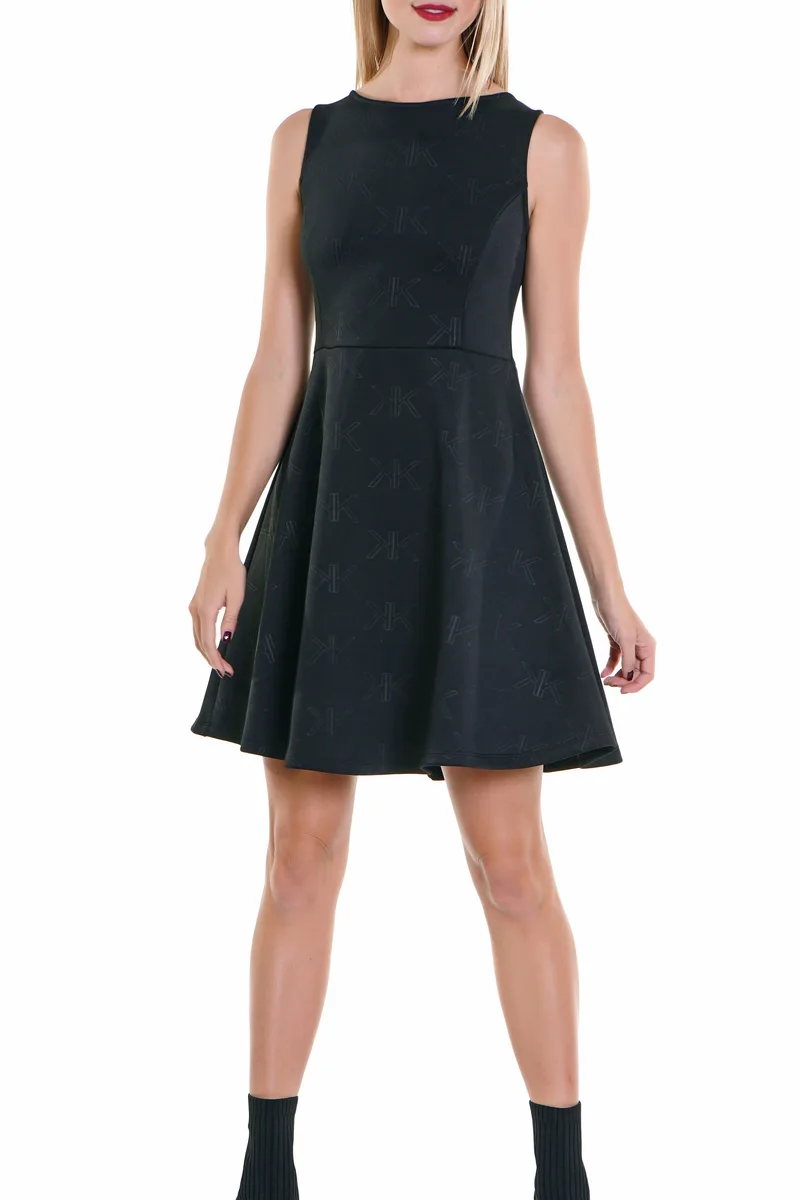 Φόρεμα Kendal + Kylie Embossed Logo A Line KKW3703005-BLACK Γυναικείο