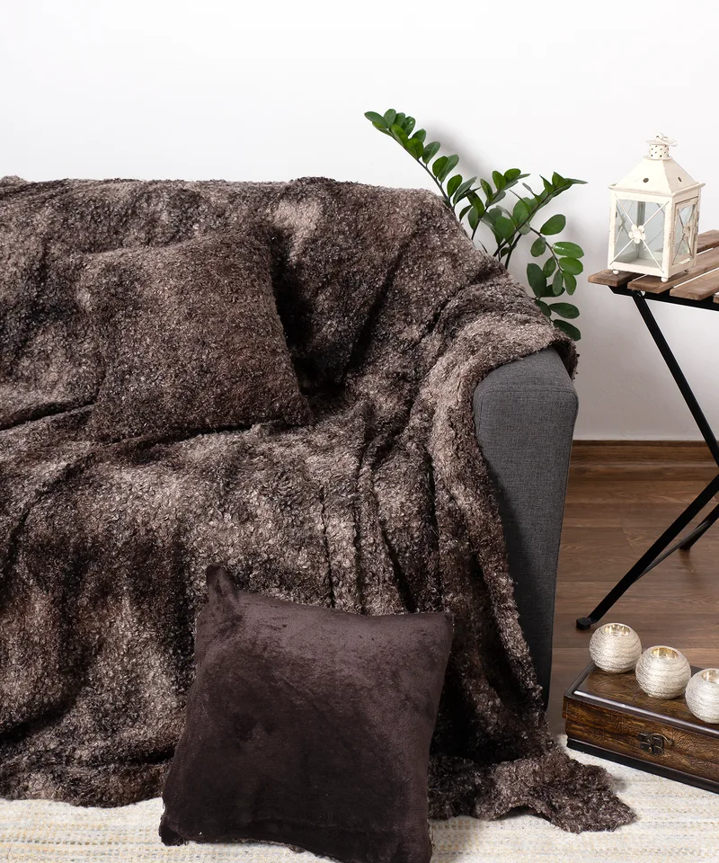 Ριχτάρι γούνινο διθέσιου (180Χ250) ASTRAKAN BROWN, SILK FASHION