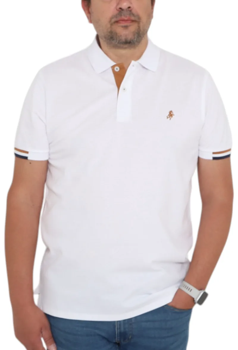 Μπλούζα Polo USA POLO CLUB Sleeve Polo-Shirt 1003-WHITE Ανδρικό
