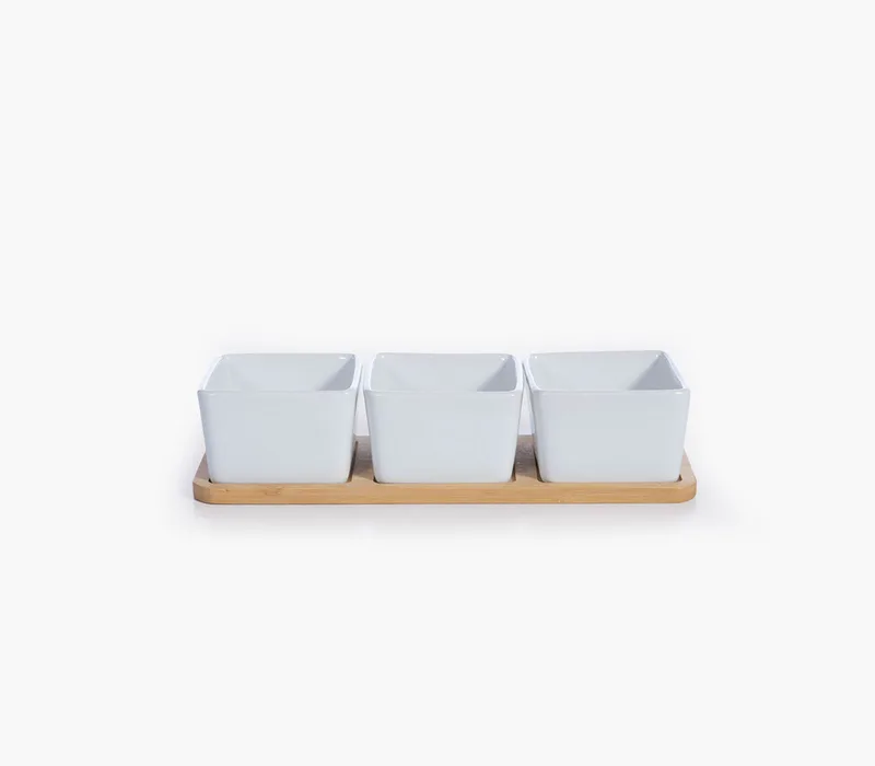 Σετ Μπώλ με Δίσκο Nef-Nef Sage White 3x(27,8x9,5x6,6)