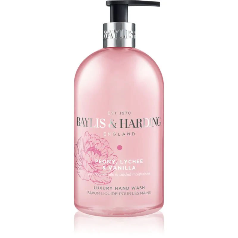 Baylis & Harding Peony, Lychee & Vanilla υγρό σαπούνι για τα χέρια με ενυδατικό αποτέλεσμα 500 ml