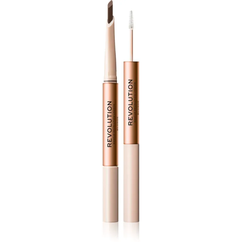 Revolution Fluffy Brow Filter Duo μολύβι ματιών διπλής όψης για φιξάρισμα και σχήμα απόχρωση Blonde 0.12 γρ