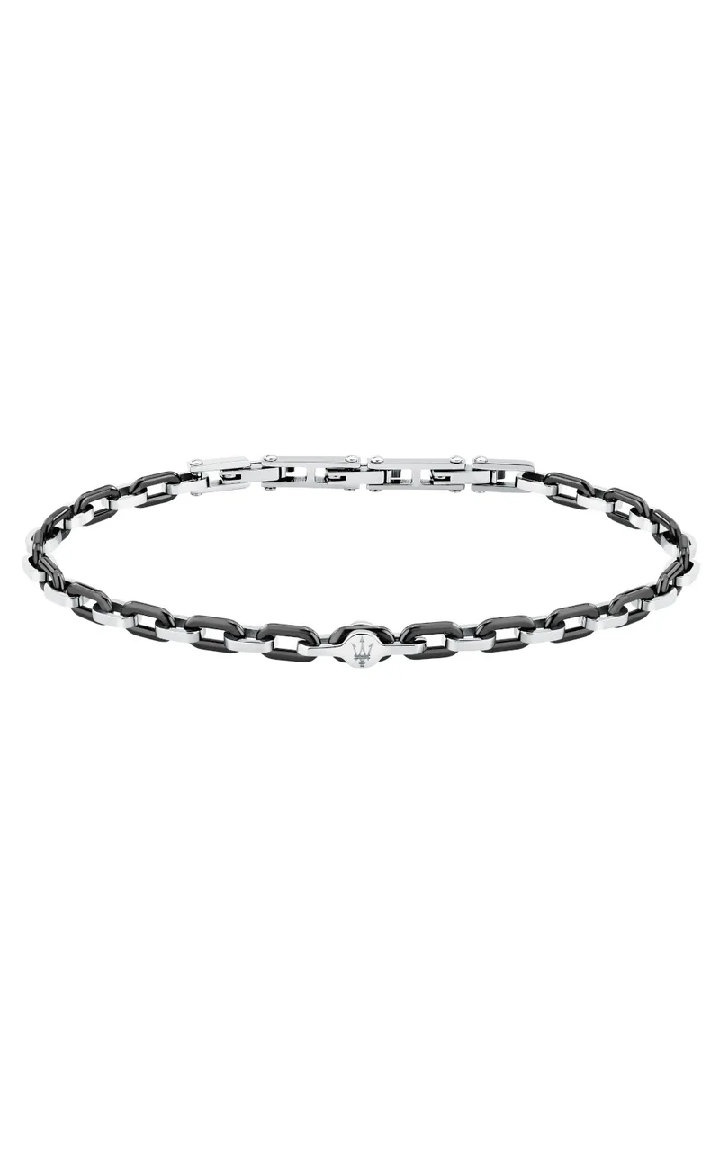 MASERATI CERAMIC JM226ATZ77 Βραχιόλι Δίχρωμο Κεραμικό Με Λογότυπο