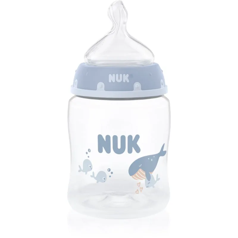 NUK First Choice Whale μπουκάλι με έλεγχο της θερμοκρασίας 0m+ 150 ml