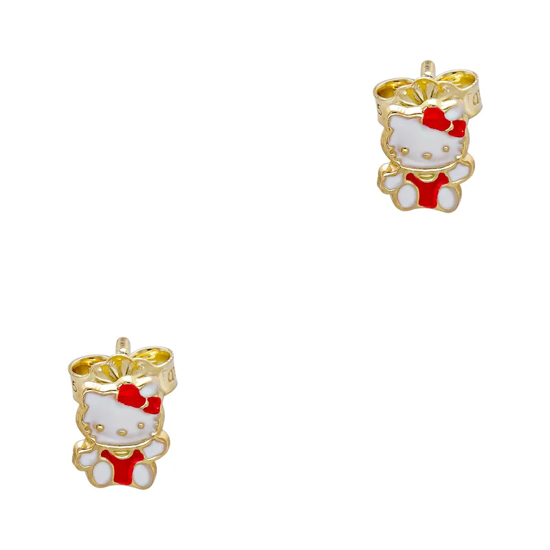 Παιδικά Σκουλαρίκια Hello Kitty Από Κίτρινο Χρυσό 9 Καρατίων PSK563