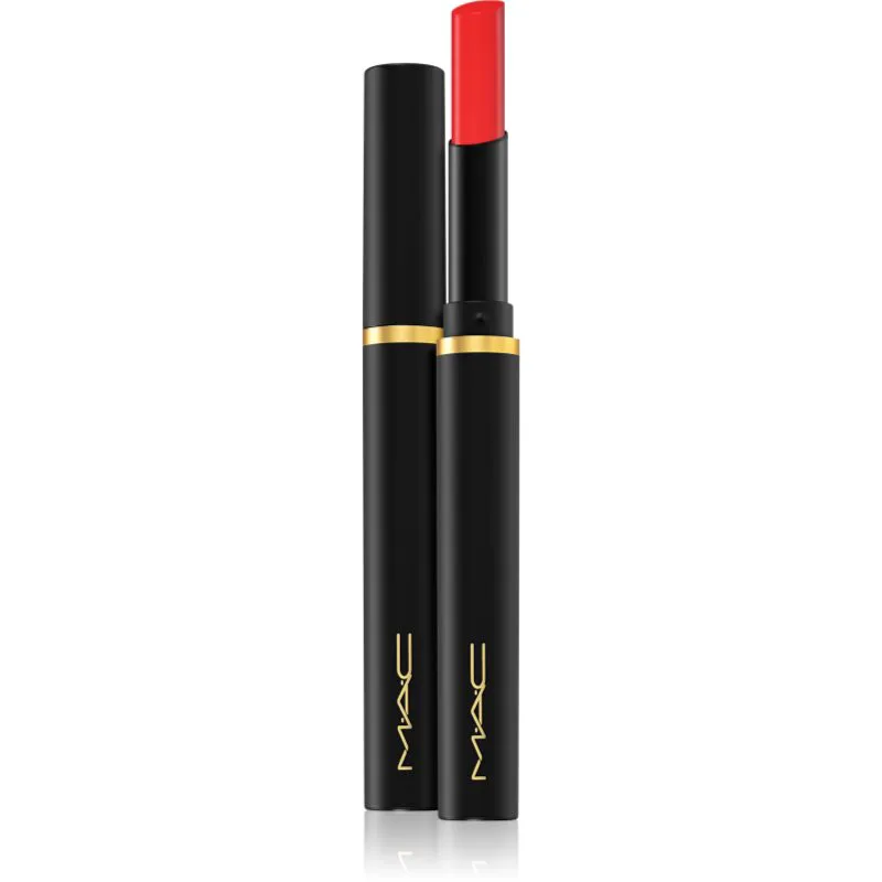 MAC Cosmetics Powder Kiss Velvet Blur Slim Stick ματ ενυδατικό κραγιόν απόχρωση Ruby New 2 γρ